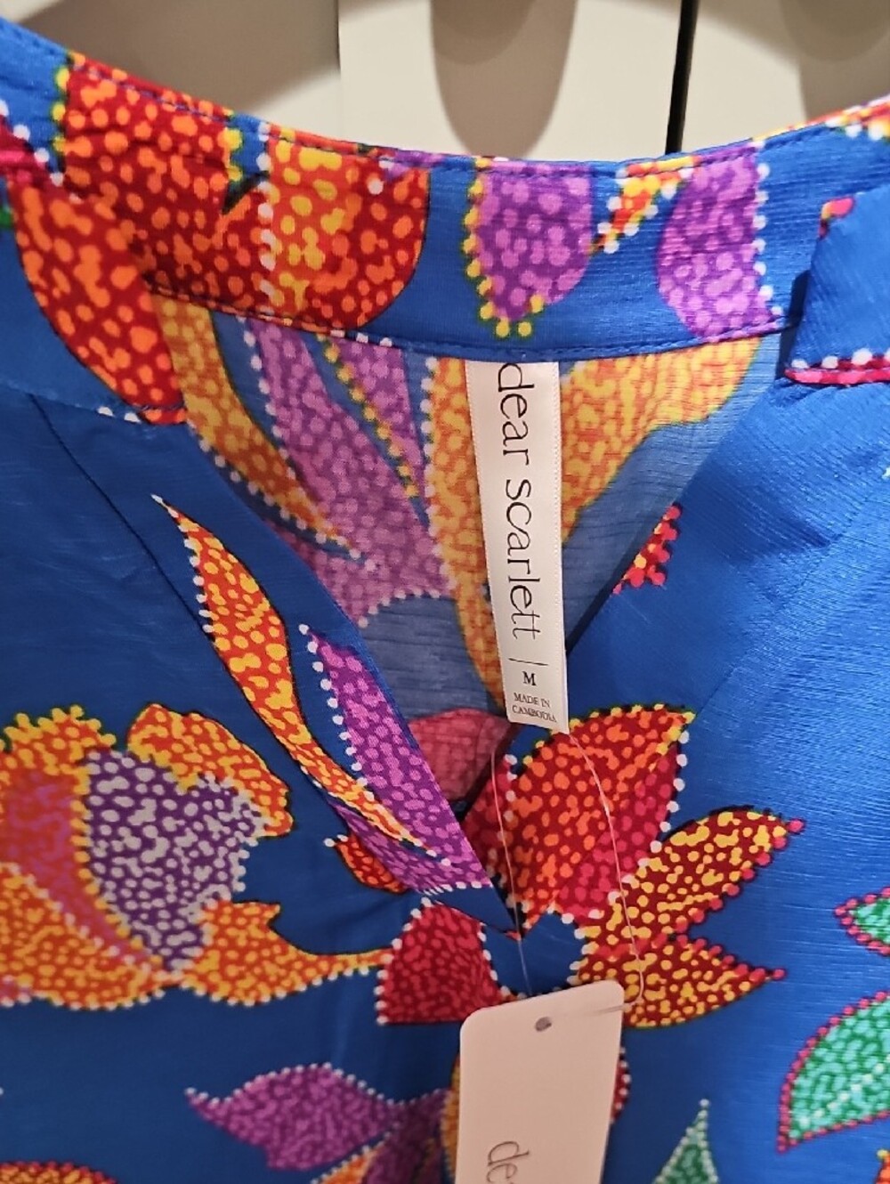 Dear Scarlett Blue Floral Ruffle-Sleeve Top - Picture 2 of 5